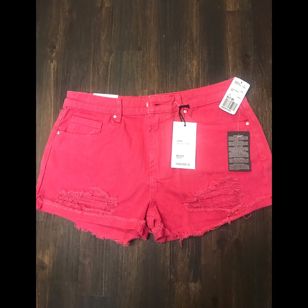 Distressed Mid Rise Shorts